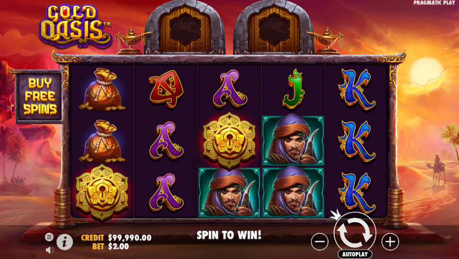 reels of gold oasis slot during base game